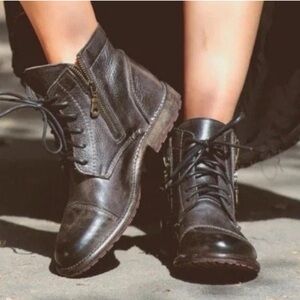 Bed Stu Bonnie II Combat Boots Dark Brown / Black  size 8